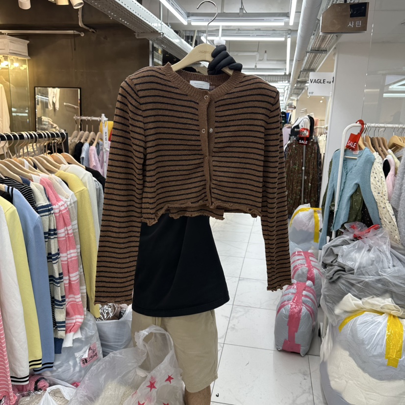 空東大門㊣實拍女裝新品休閑熱賣時尚人氣套裝含吊帶套裝條紋空套裝圖色3