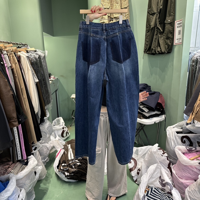 ROMANTIC NEWYORK東大門㊣直郵女裝新品25秋冬職業牛仔褲口袋ROMANTIC NEWYORK牛仔褲
