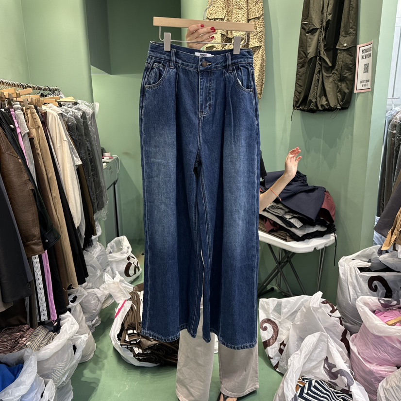 ROMANTIC NEWYORK東大門㊣直郵女裝新品25秋冬職業牛仔褲口袋ROMANTIC NEWYORK牛仔褲圖色1