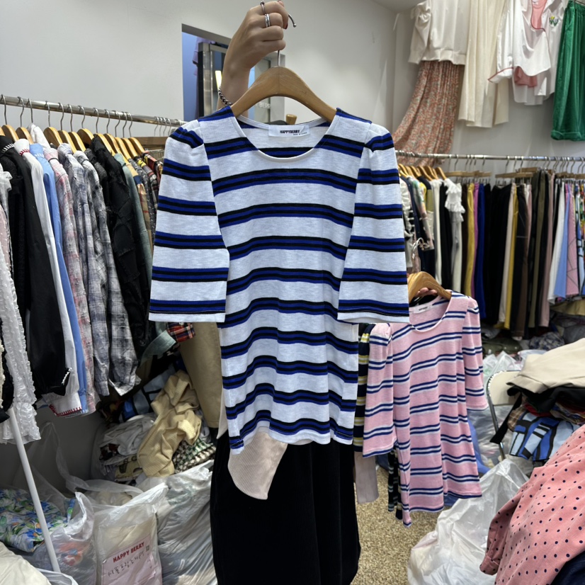 HAPPYBERRY東大門㊣直郵女裝新品25秋冬休閑真品推薦人氣T恤HAPPYBERRYT恤圖色1