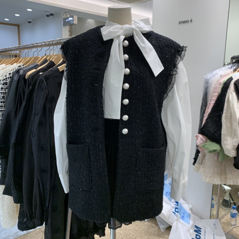 A韓國代購㊣女裝新品推薦時尚熱賣人氣休閑25秋冬真品職業馬甲A STORE馬甲