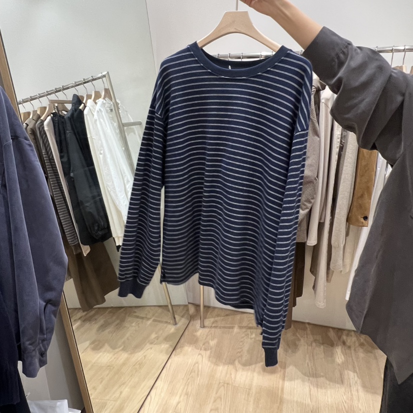 HAUS-A東大門㊣實拍女裝新品人氣職業時尚25秋冬長袖T恤條紋HAUS-A長袖T恤圖色2