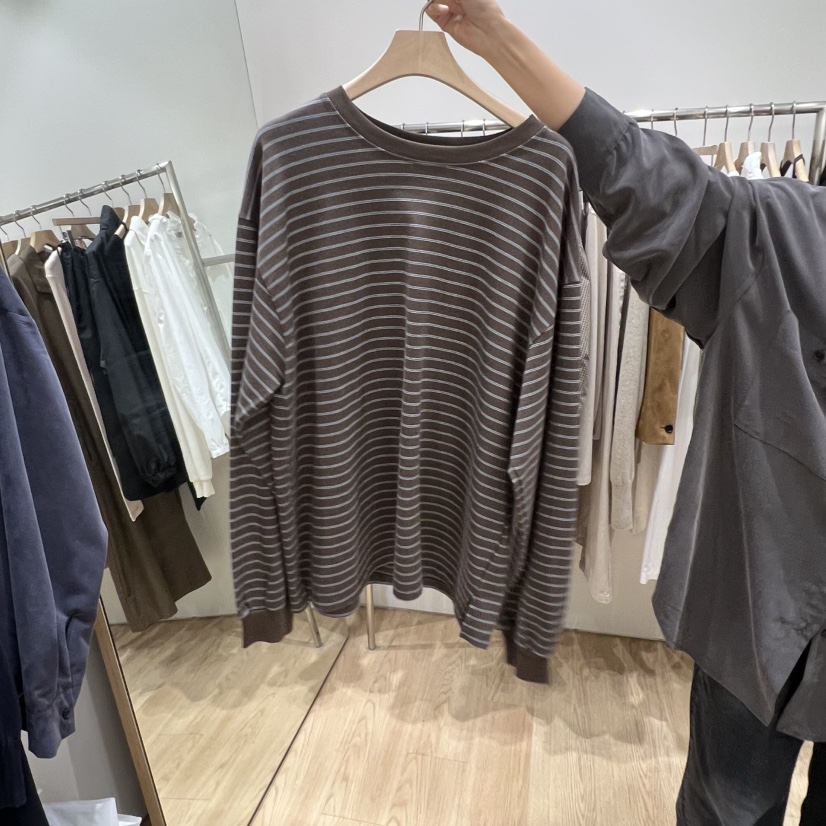 HAUS-A東大門㊣實拍女裝新品人氣職業時尚25秋冬長袖T恤條紋HAUS-A長袖T恤圖色3