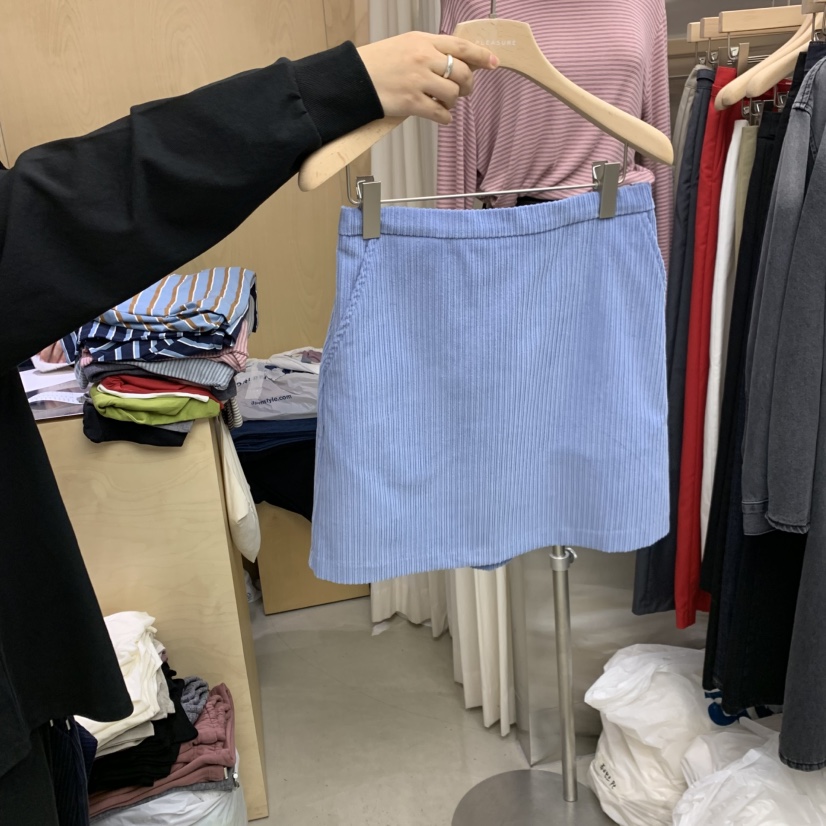 PLEASURE韓國代購㊣女士新款時尚職業休閑熱賣25秋冬短裙燈芯絨PLEASURE短裙圖色2