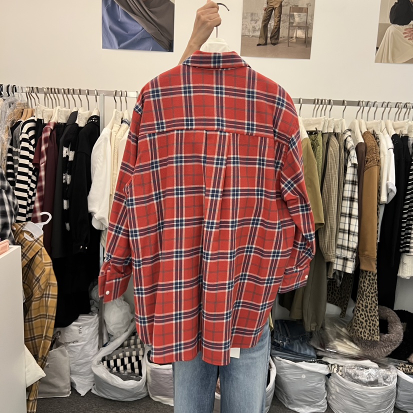 SALONDEMAG東大門㊣實拍女士新品時尚熱賣25秋冬襯衫蕾絲衫格紋SALONDEMAG襯衫/蕾絲衫
