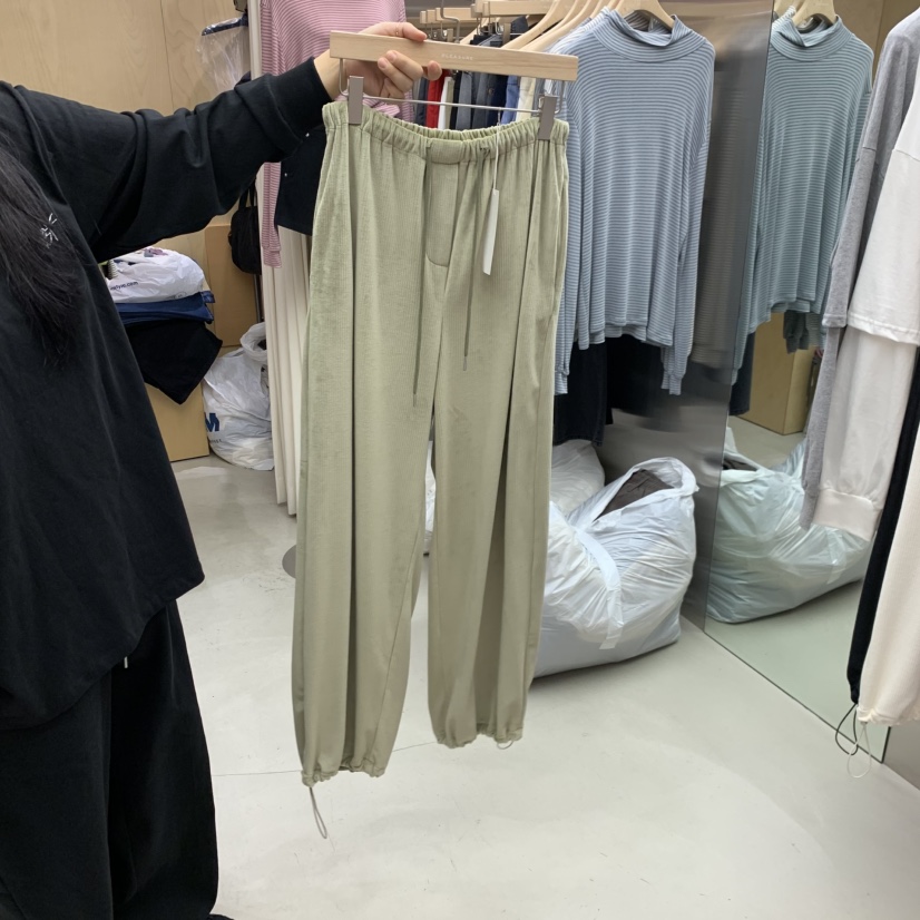 PLEASURE韓國代購㊣女裝新款真品推薦熱賣休閑25秋冬休閑褲貂皮PLEASURE休閑褲圖色1