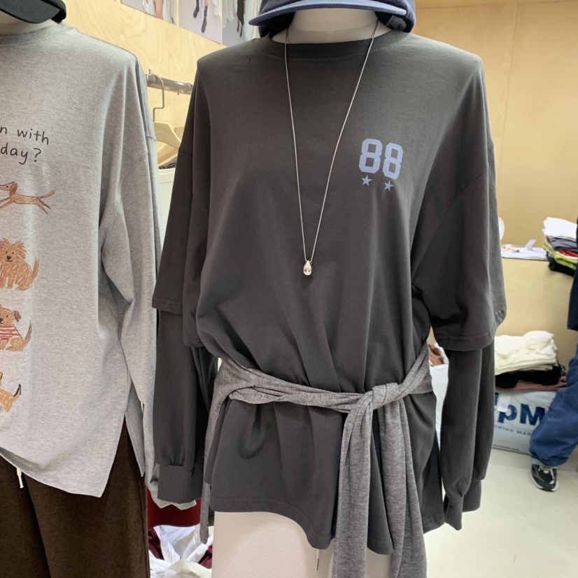 PLEASURE東大門㊣實拍女士新品推薦職業休閑長袖T恤不含項鏈PLEASURE長袖T恤圖色3