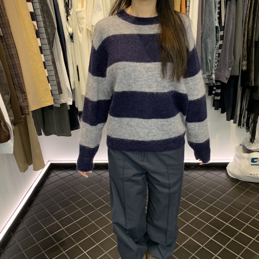 OUS/INCH-L韓國代購㊣女裝新品推薦25秋冬針織衫單排扣馬海毛OUS/INCH針織衫圖色3