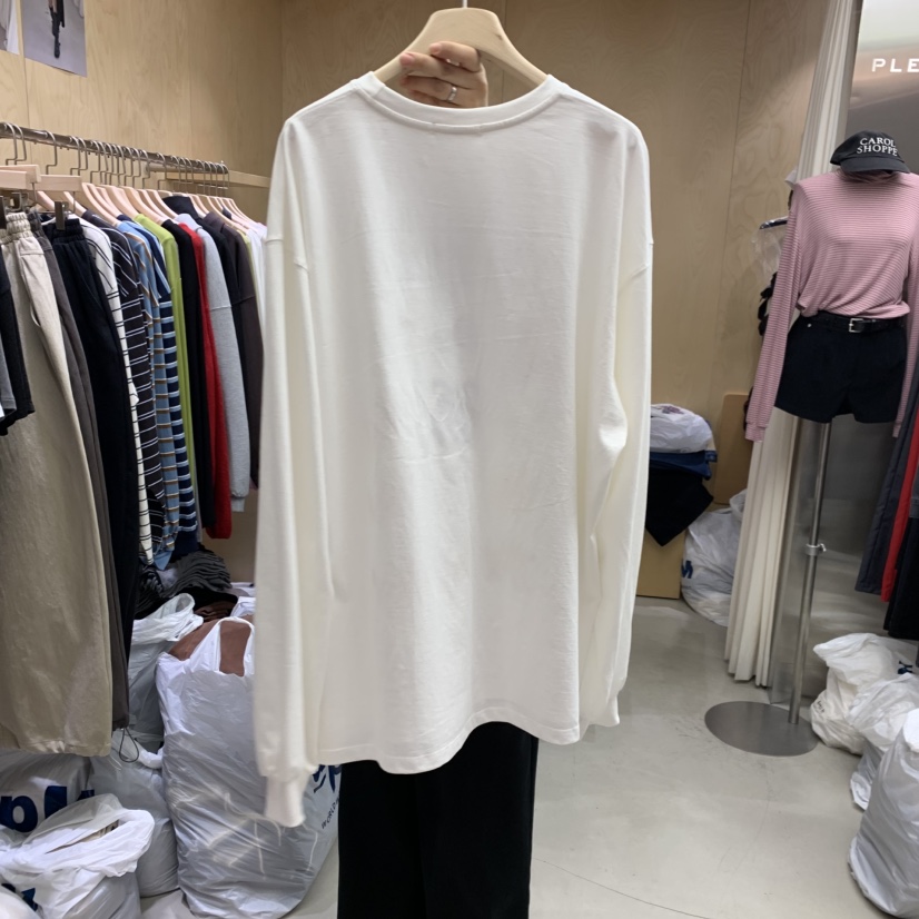 PLEASURE東大門㊣實拍女裝新品推薦人氣25秋冬時尚職業長袖T恤PLEASURE長袖T恤