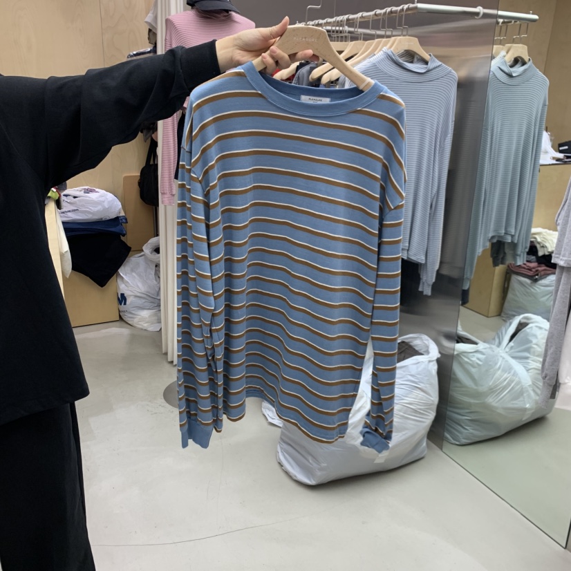PLEASURE東大門㊣直郵女士新款職業推薦人氣真品時尚長袖T恤PLEASURE長袖T恤圖色1