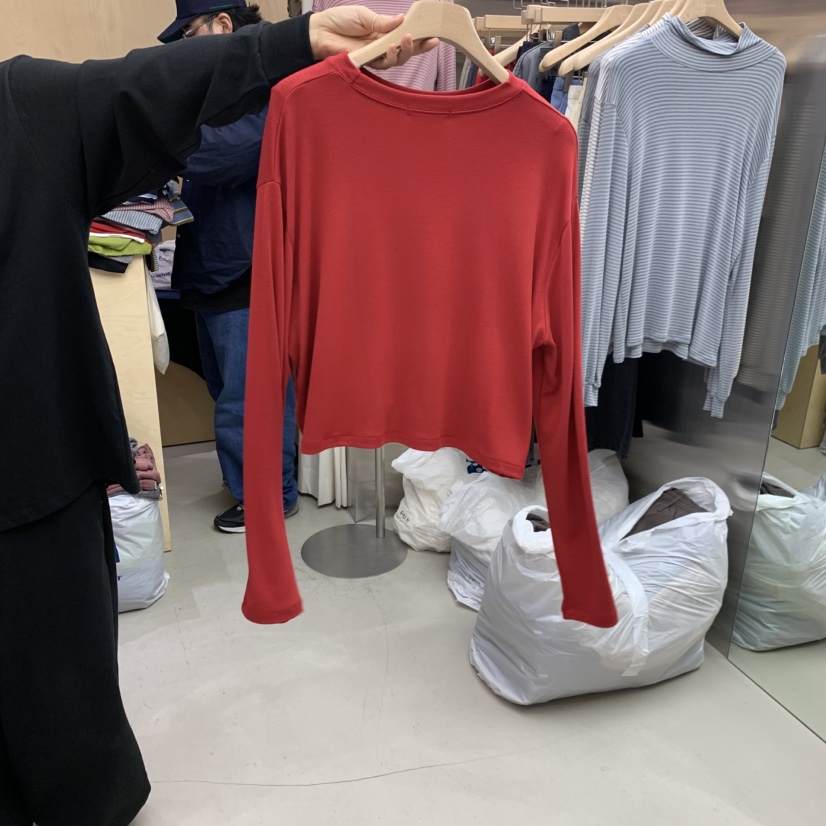 PLEASURE韓國代購㊣女士新款熱賣休閑真品人氣職業25秋冬長袖T恤PLEASURE長袖T恤