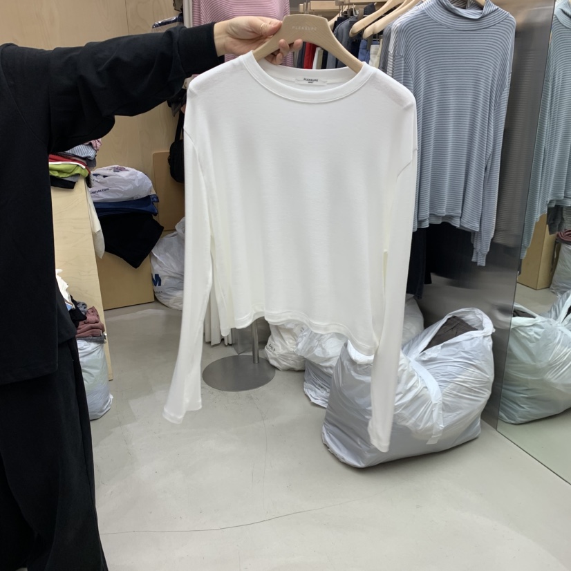 PLEASURE韓國代購㊣女士新款熱賣休閑真品人氣職業25秋冬長袖T恤PLEASURE長袖T恤圖色1