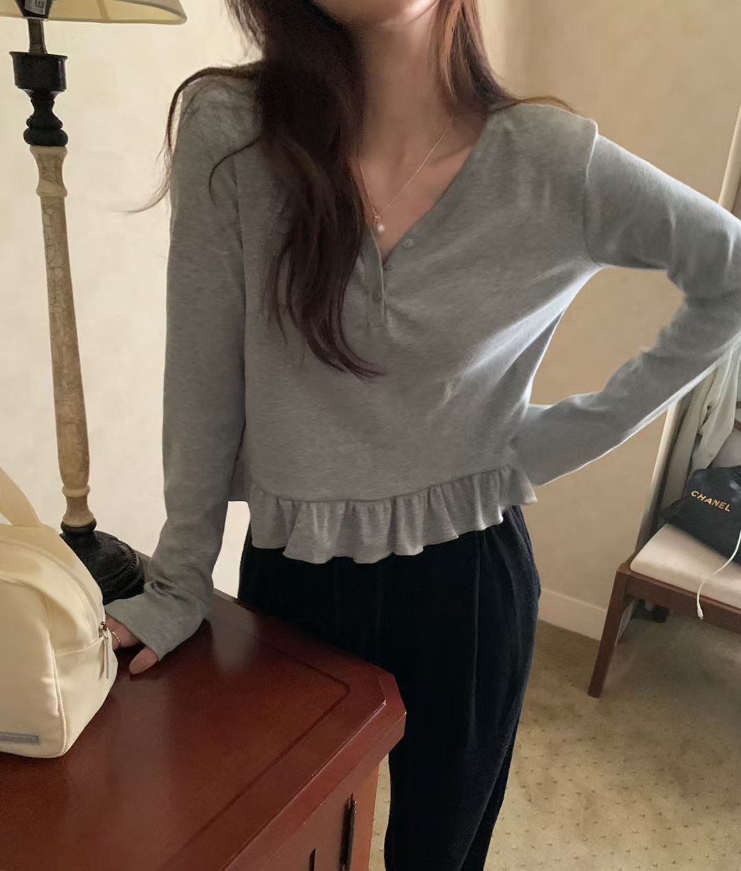 PYT-ot東大門㊣直郵女士新品熱賣推薦時尚25秋冬人氣長袖T恤pretty young thing長袖T恤