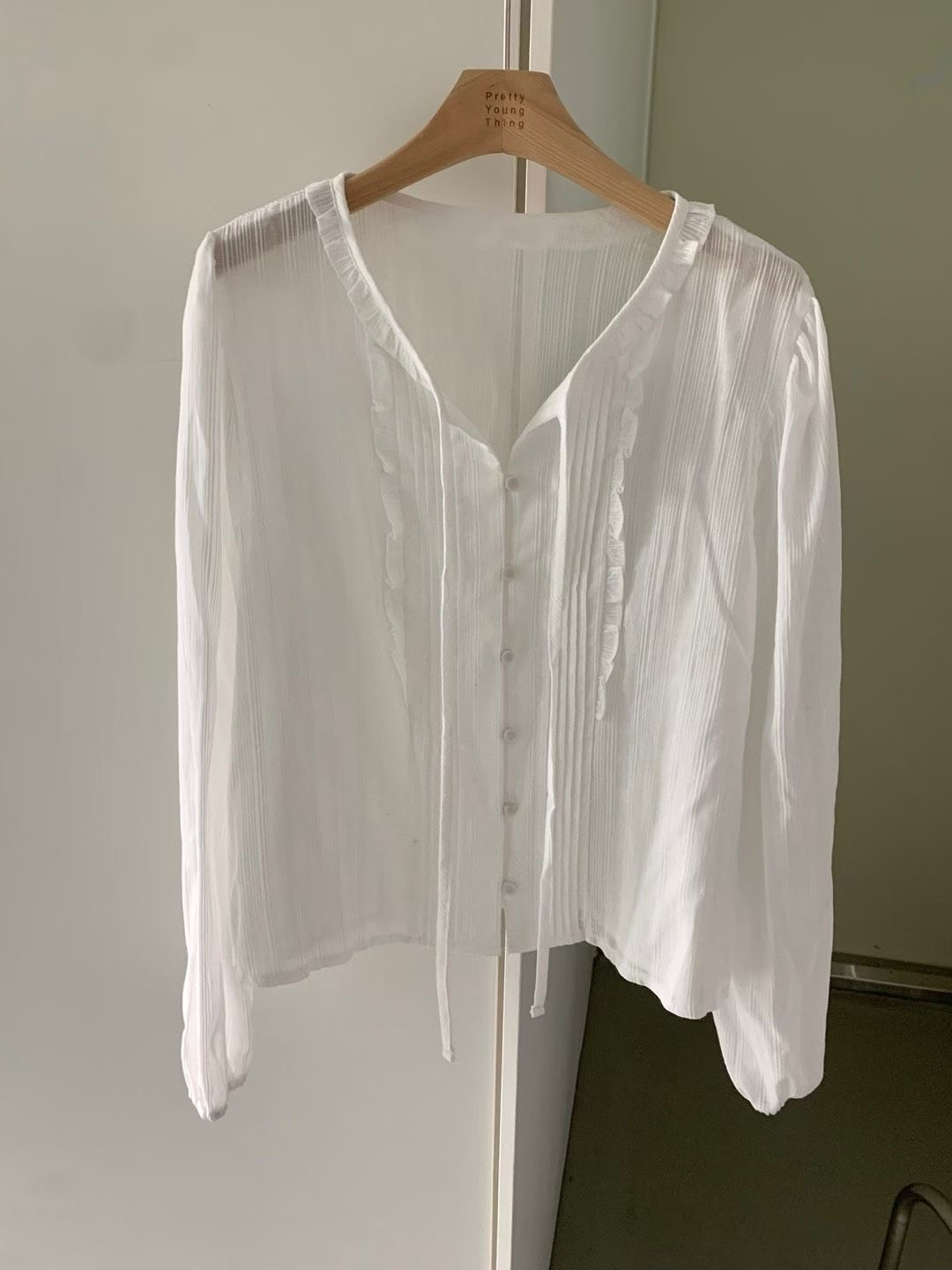 PYT-ot東大門㊣直郵女士新品推薦熱賣真品職業襯衫蕾絲衫棉pretty young thing襯衫/蕾絲衫圖色1