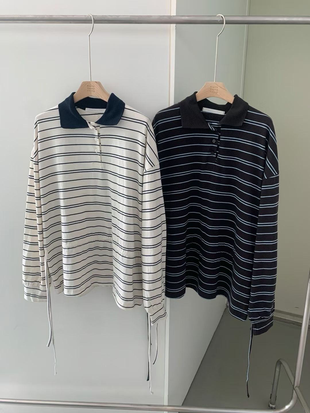 PYT-ot東大門㊣實拍女裝新品25秋冬真品休閑職業長袖T恤條紋pretty young thing長袖T恤
