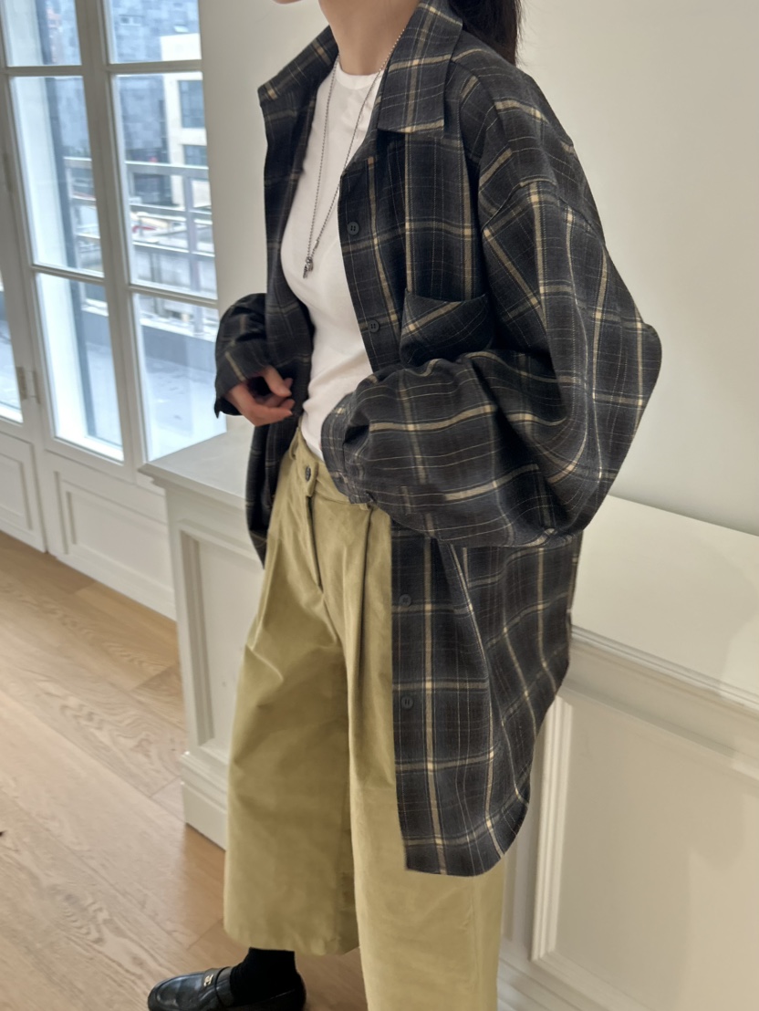 ME MO東大門㊣代購女裝新款時尚人氣真品休閑襯衫蕾絲衫格紋ME MO襯衫/蕾絲衫