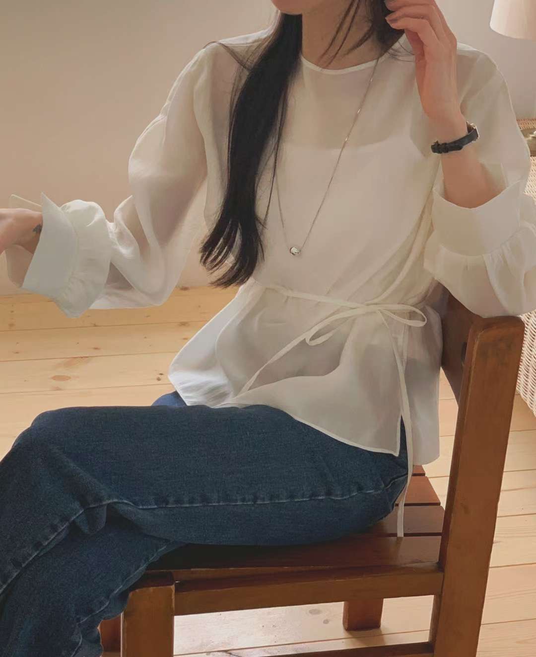 BONGBLY-봉블리東大門㊣實拍女士新品25秋冬時尚襯衫蕾絲衫BONGBLY襯衫/蕾絲衫