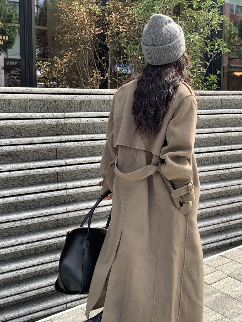 MOVENNE東大門㊣代購女裝新款職業真品休閑中長款大衣手工制作MOVENNE中長款大衣