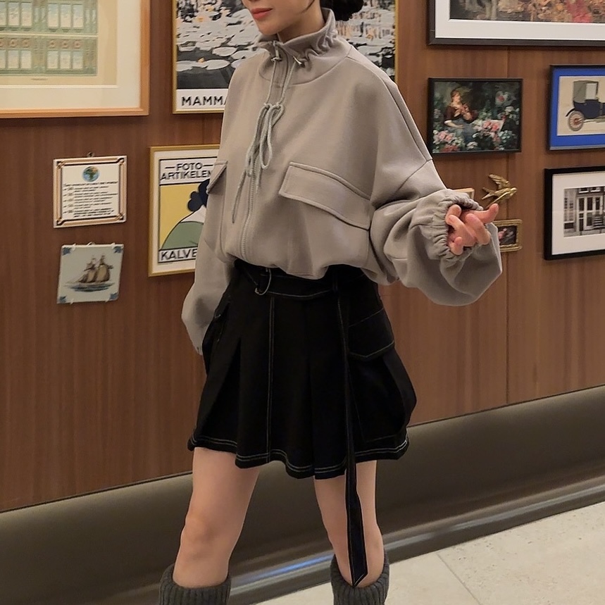 PALETTE-Q東大門㊣直郵女士新款職業推薦夾克口袋拉鏈短款PALETTE夾克