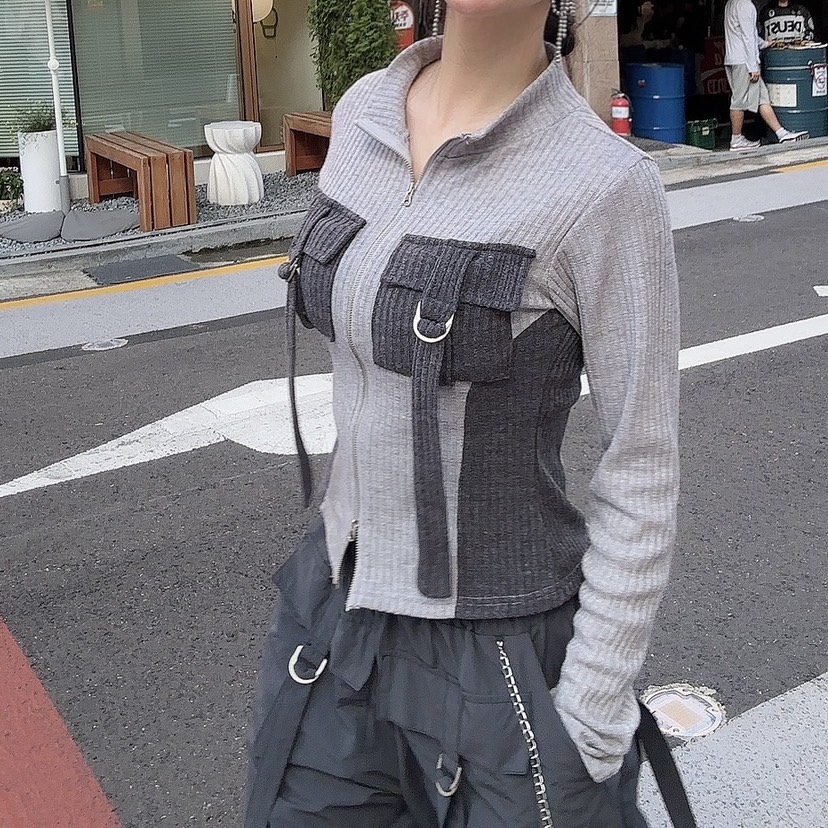 PALETTE-Q東大門㊣實拍女士新品真品休閑職業人氣夾克拉鏈PALETTE夾克