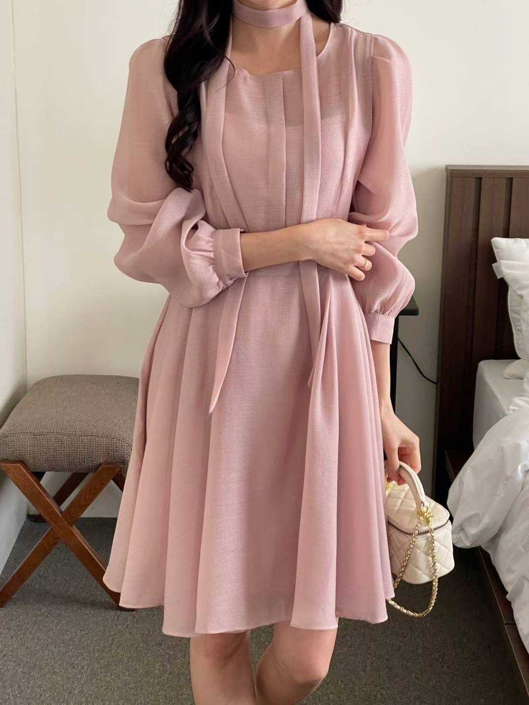 EEYOU韓國代購㊣女裝新款熱賣職業25秋冬休閑時尚真品連衣裙EEYOU連衣裙圖色1