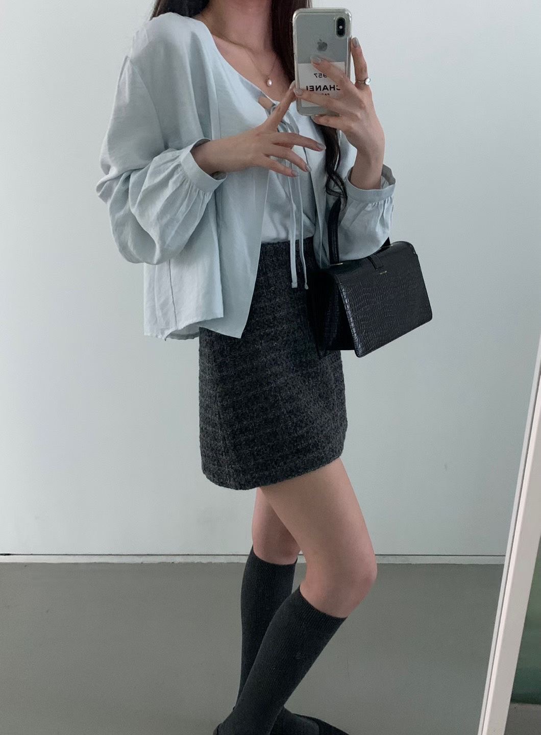 FREELOVE東大門㊣代購女裝新品休閑推薦真品人氣職業短裙花呢FREELOVE短裙