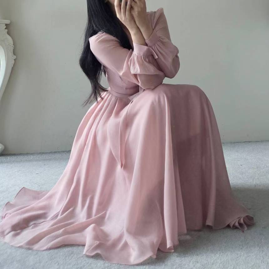 EEYOU韓國代購㊣女士新款熱賣真品時尚職業推薦連衣裙含脖帶EEYOU連衣裙圖色1