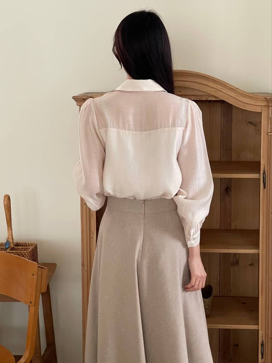EEYOU韓國代購㊣女裝新品時尚熱賣推薦25秋冬人氣襯衫蕾絲衫EEYOU襯衫/蕾絲衫