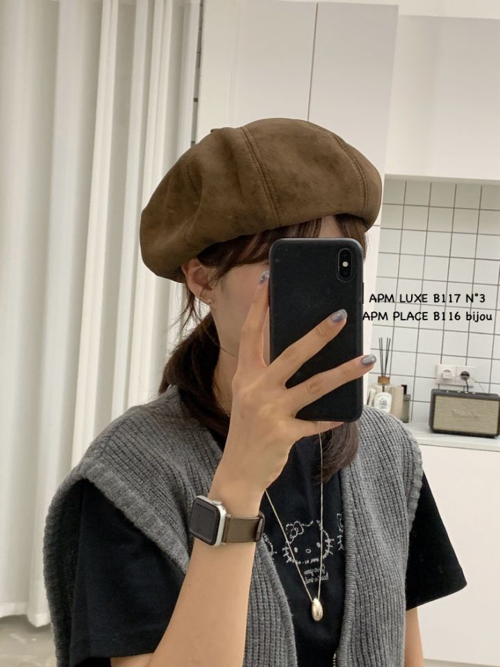 N3東大門㊣直郵女士新品推薦時尚熱賣真品25秋冬帽子絨面革N3帽子