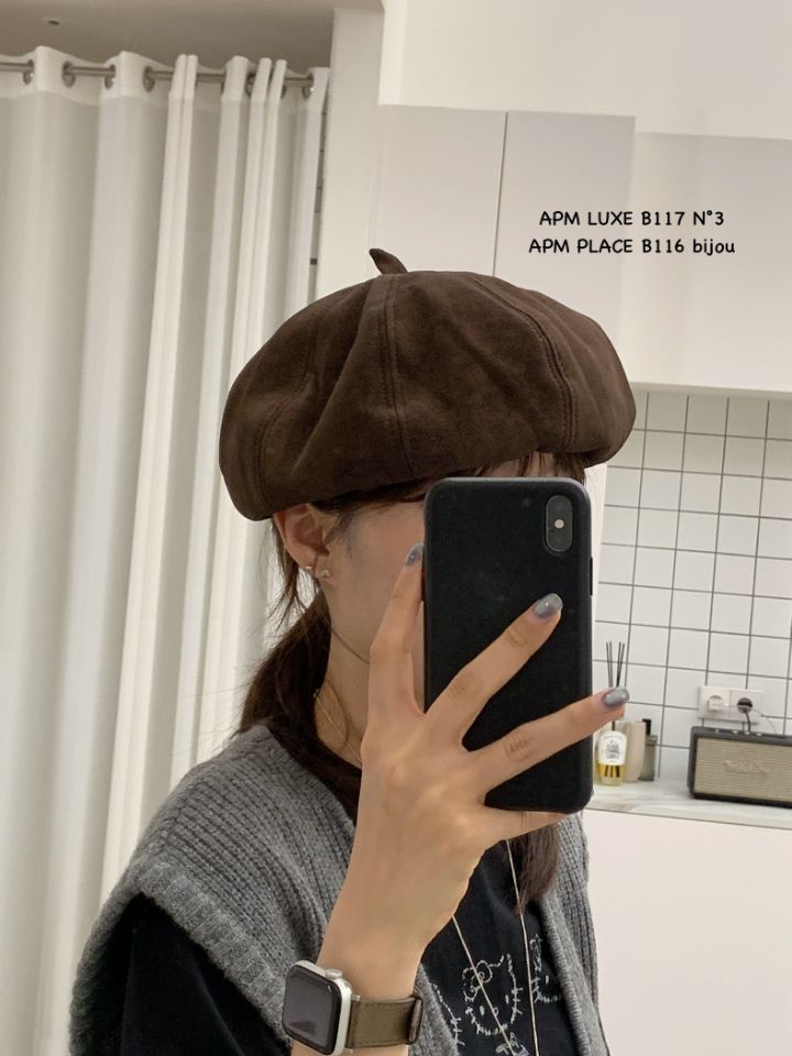 N3東大門㊣直郵女士新品推薦時尚熱賣真品25秋冬帽子絨面革N3帽子