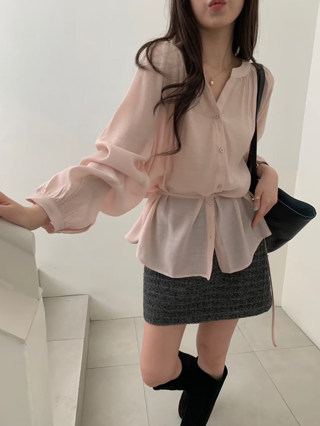 FREELOVE東大門㊣代購女士新品休閑真品職業25秋冬襯衫蕾絲衫FREELOVE襯衫/蕾絲衫