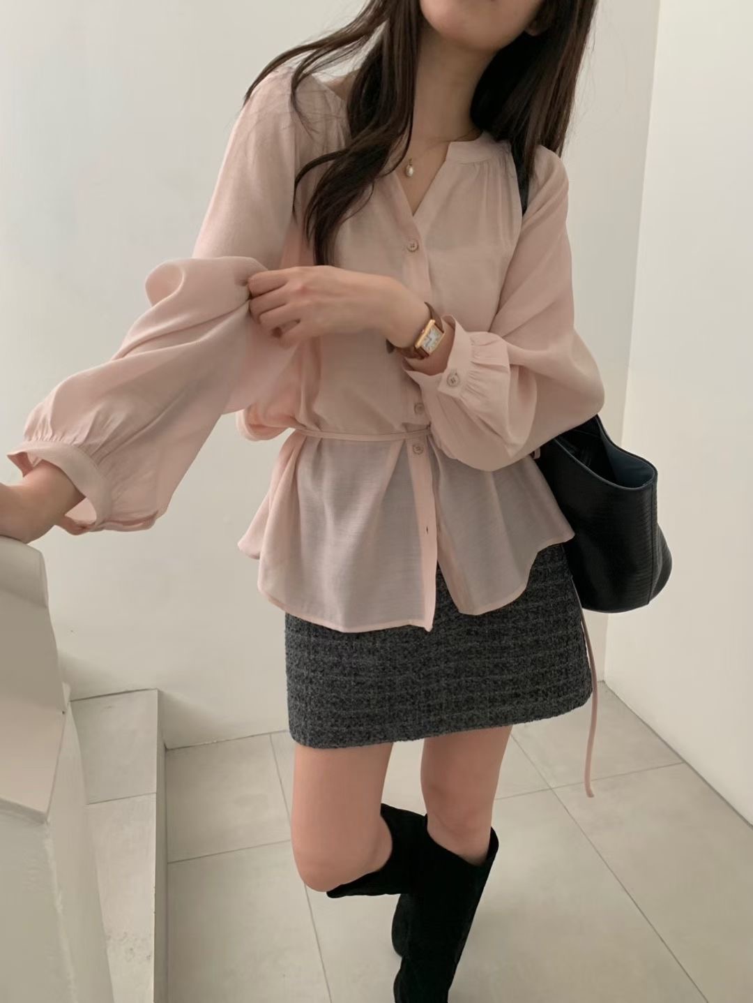 FREELOVE東大門㊣代購女士新品休閑真品職業25秋冬襯衫蕾絲衫FREELOVE襯衫/蕾絲衫
