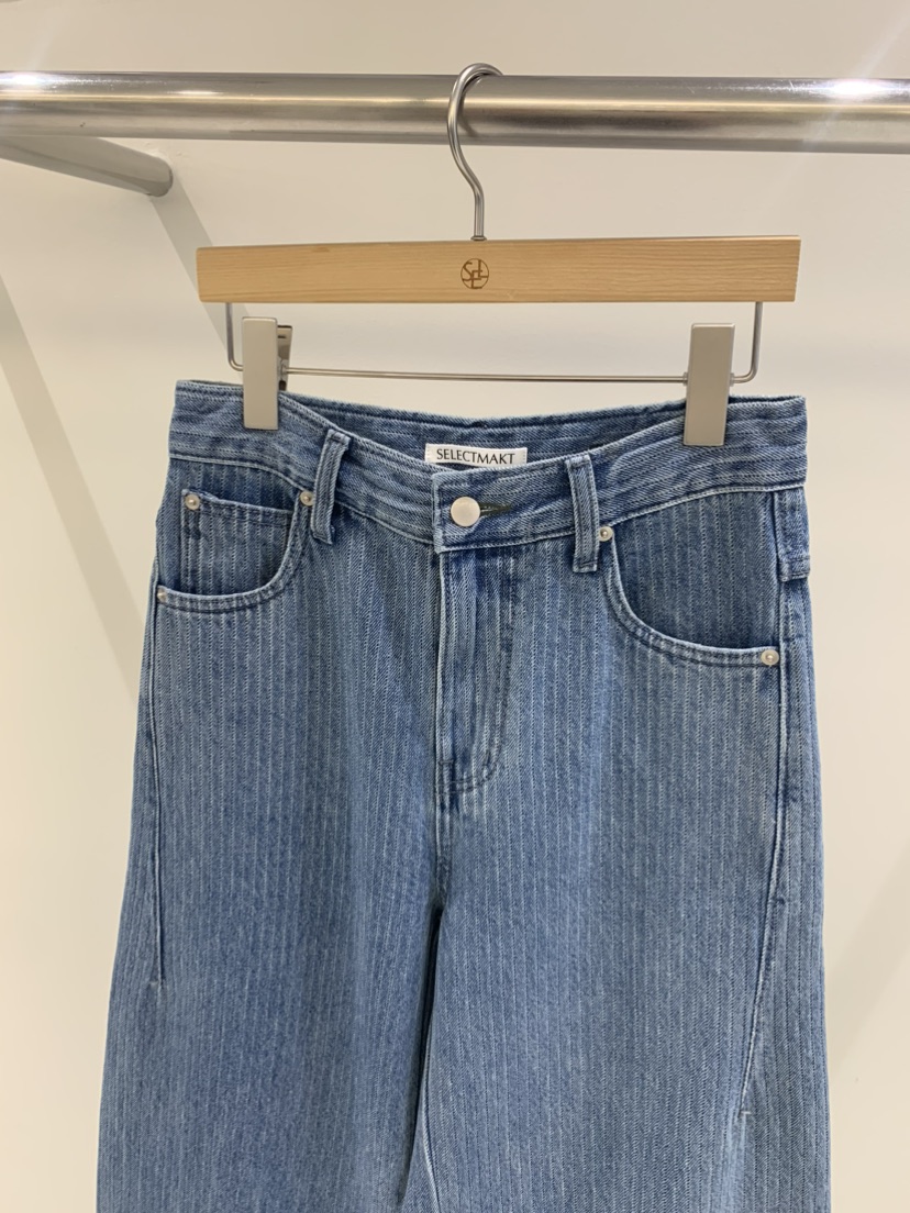 SELECT MARKET韓國直郵㊣女裝新品25秋冬時尚休閑牛仔褲條紋SELECT MARKET牛仔褲
