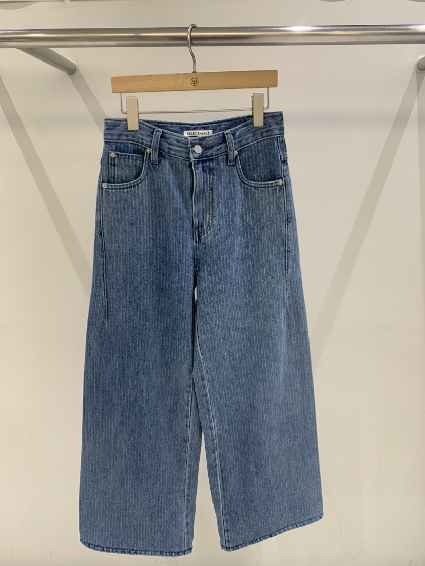 SELECT MARKET韓國直郵㊣女裝新品25秋冬時尚休閑牛仔褲條紋SELECT MARKET牛仔褲圖色1