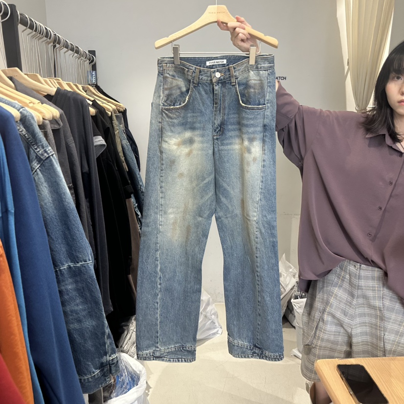 PARIS MATCH東大門㊣直郵女士新品推薦25秋冬時尚人氣牛仔褲PARIS MATCH牛仔褲圖色1