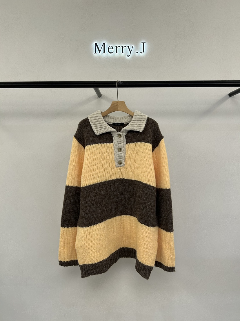 MERRY-J韓國代購㊣女士新款職業推薦時尚人氣熱賣真品針織衫MERRY-J針織衫圖色2