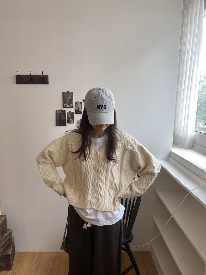 YESFREE韓國直郵㊣女士新款人氣熱賣25秋冬職業休閑針織衫開衫YESFREE針織衫