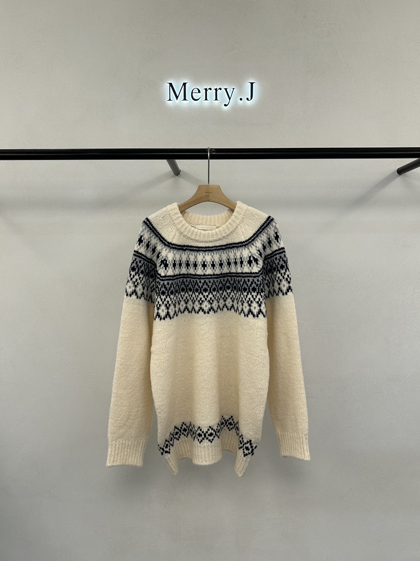 MERRY-J韓國直郵㊣女士新品25秋冬時尚人氣職業推薦針織衫MERRY-J針織衫圖色1