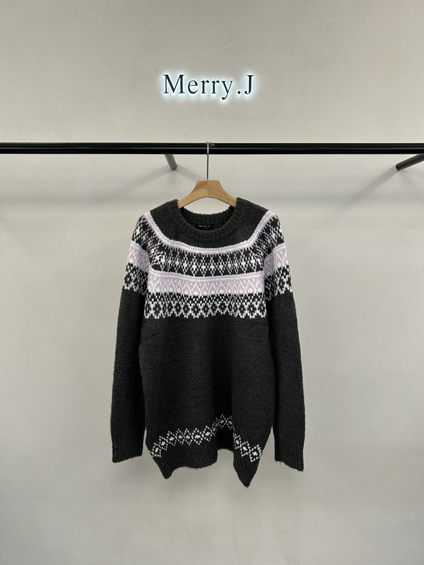 MERRY-J韓國直郵㊣女士新品25秋冬時尚人氣職業推薦針織衫MERRY-J針織衫圖色2
