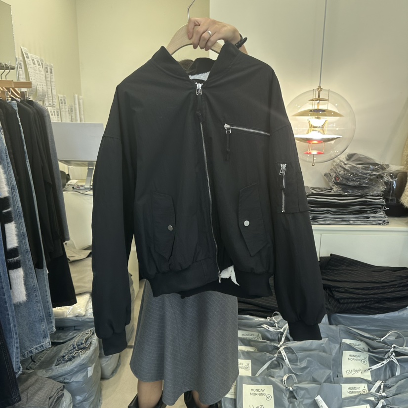 MONDAYMORING東大門㊣代購女士新品休閑人氣熱賣真品夾克羊毛MONDAYMORING夾克圖色2