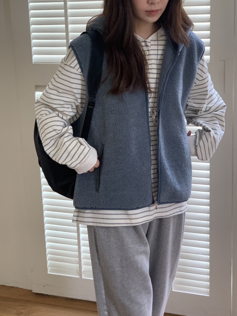 BAKING POWDER東大門㊣直郵女士新品職業人氣馬甲羊毛衫連帽BAKING POWDER馬甲