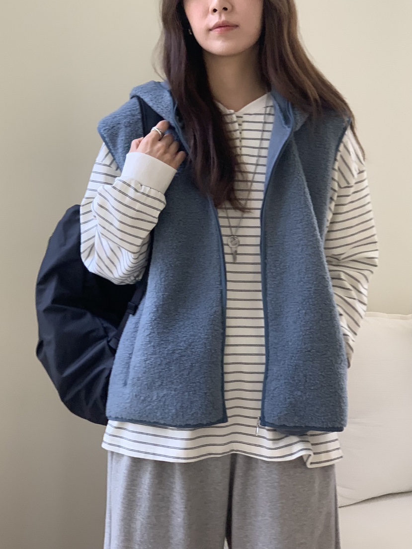 BAKING POWDER東大門㊣直郵女士新品職業人氣馬甲羊毛衫連帽BAKING POWDER馬甲