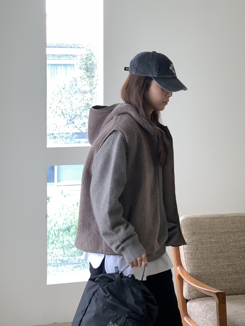 BAKING POWDER東大門㊣直郵女士新品職業人氣馬甲羊毛衫連帽BAKING POWDER馬甲