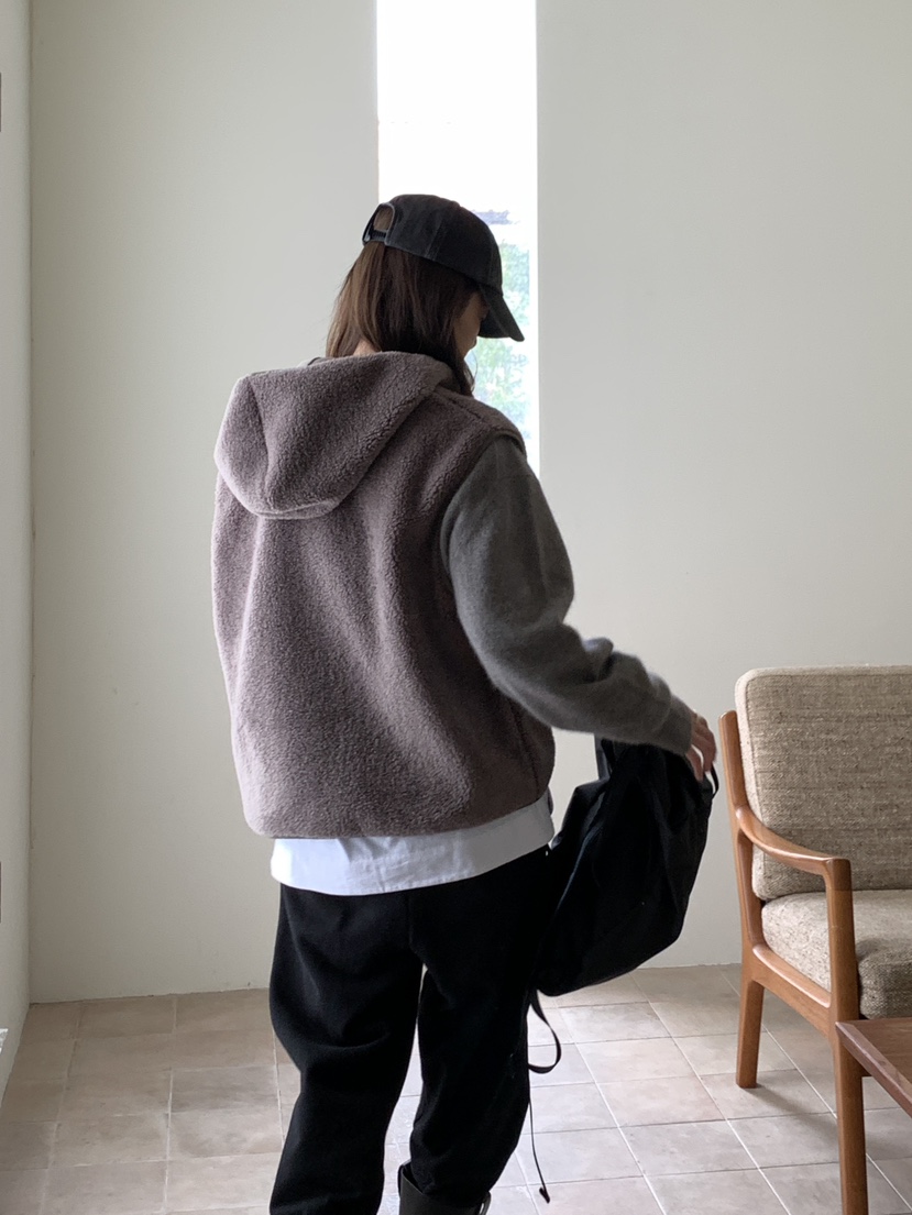 BAKING POWDER東大門㊣直郵女士新品職業人氣馬甲羊毛衫連帽BAKING POWDER馬甲