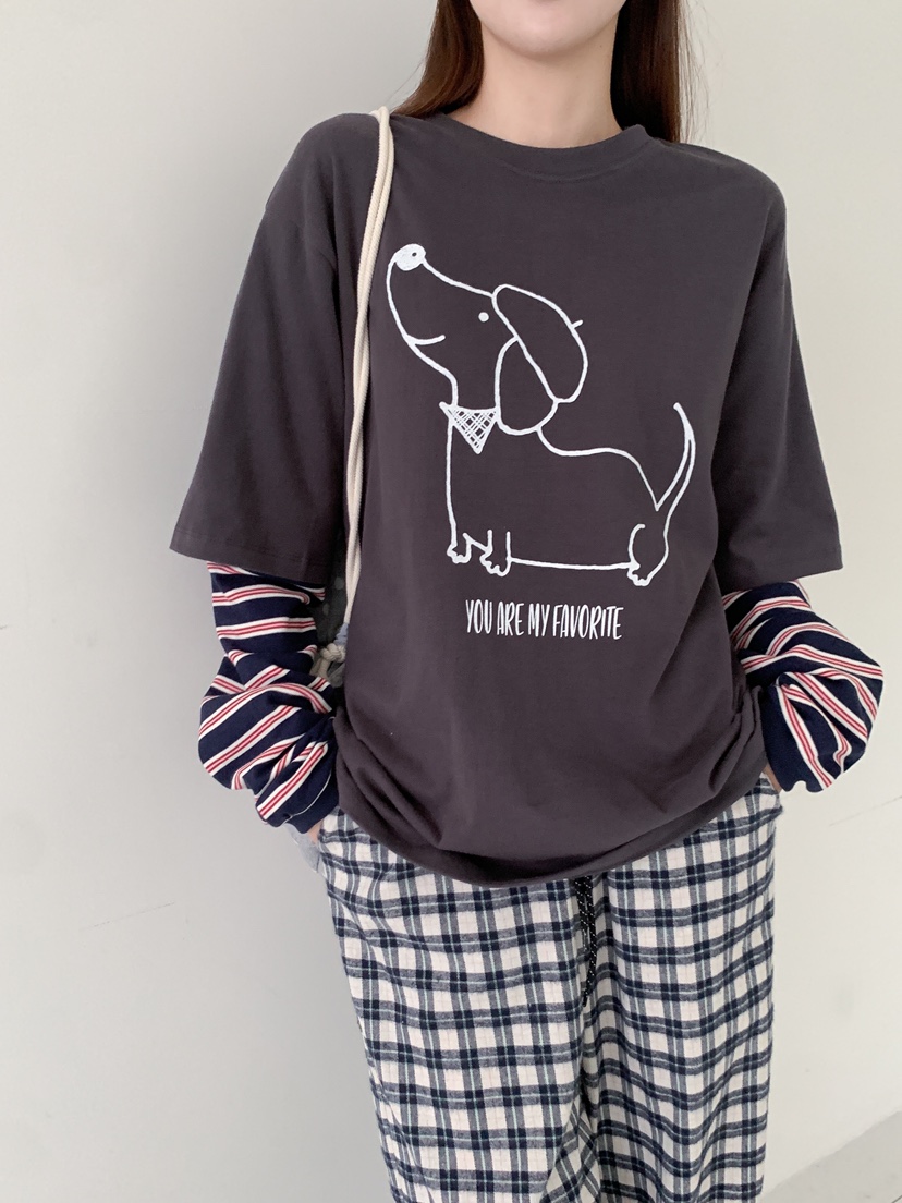 YES韓國直郵㊣女裝新品25秋冬推薦職業真品人氣時尚長袖T恤YES長袖T恤
