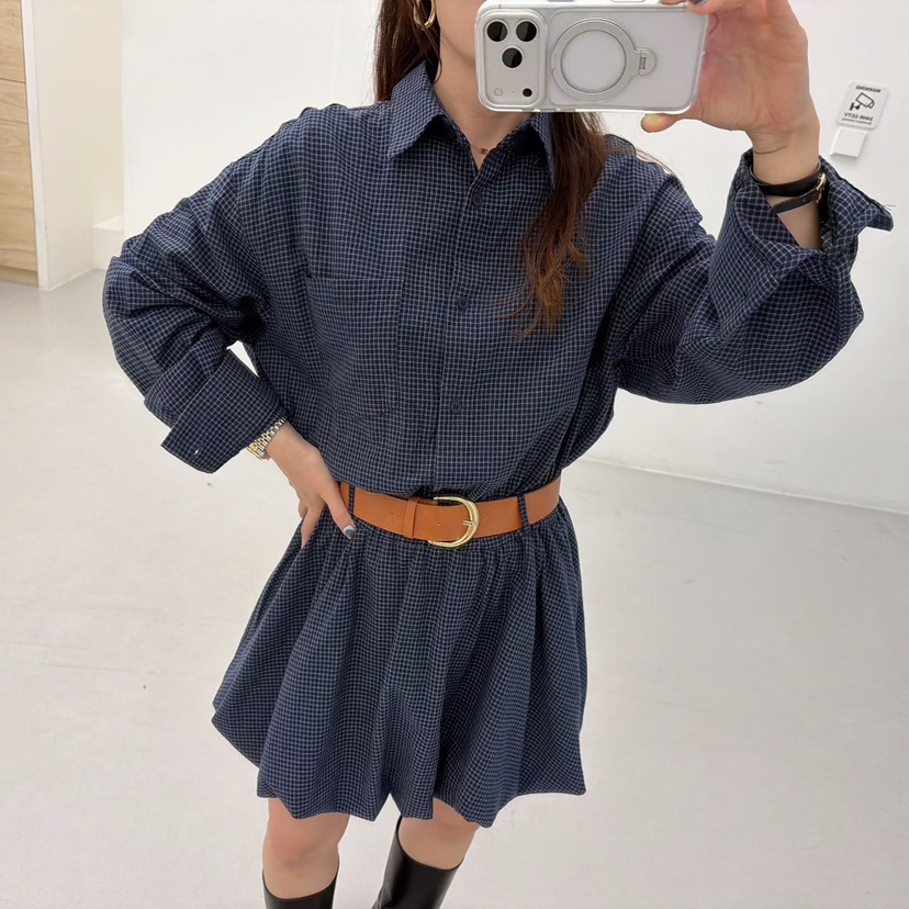 LOVABLE韓國直郵㊣女士新款推薦人氣職業真品時尚連衣裙含腰帶LOVABLE連衣裙