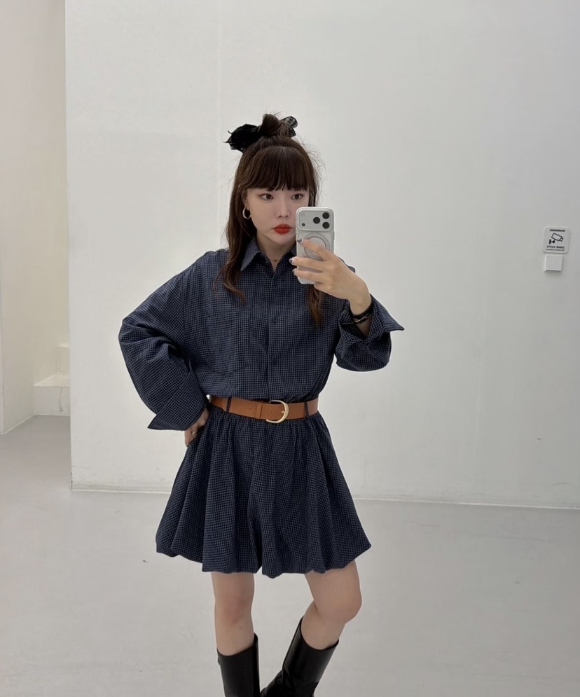 LOVABLE韓國直郵㊣女士新款推薦人氣職業真品時尚連衣裙含腰帶LOVABLE連衣裙