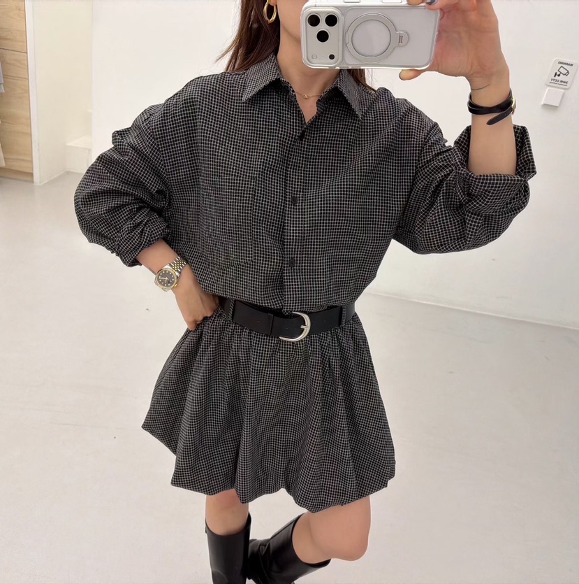 LOVABLE韓國直郵㊣女士新款推薦人氣職業真品時尚連衣裙含腰帶LOVABLE連衣裙