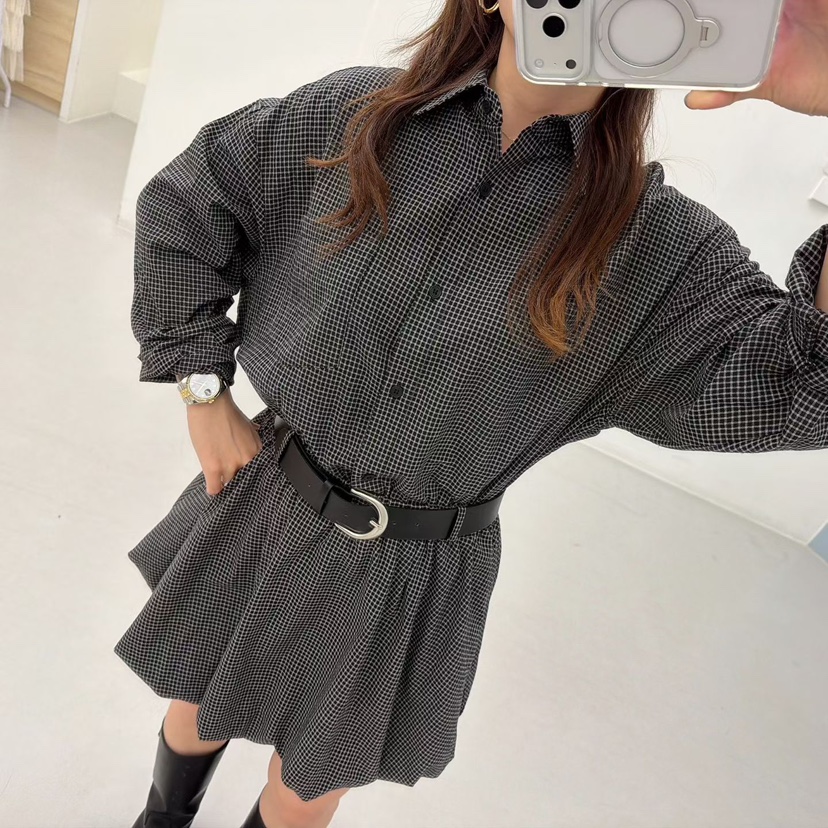 LOVABLE韓國直郵㊣女士新款推薦人氣職業真品時尚連衣裙含腰帶LOVABLE連衣裙