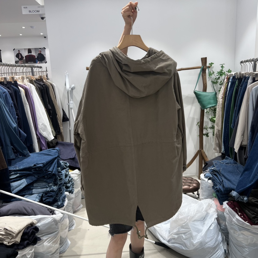 BLOOM韓國直郵㊣女士新品職業真品人氣休閑25秋冬長款風衣口袋BLOOM-S長款風衣